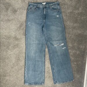 H&M High Rise Wide Leg Jeans